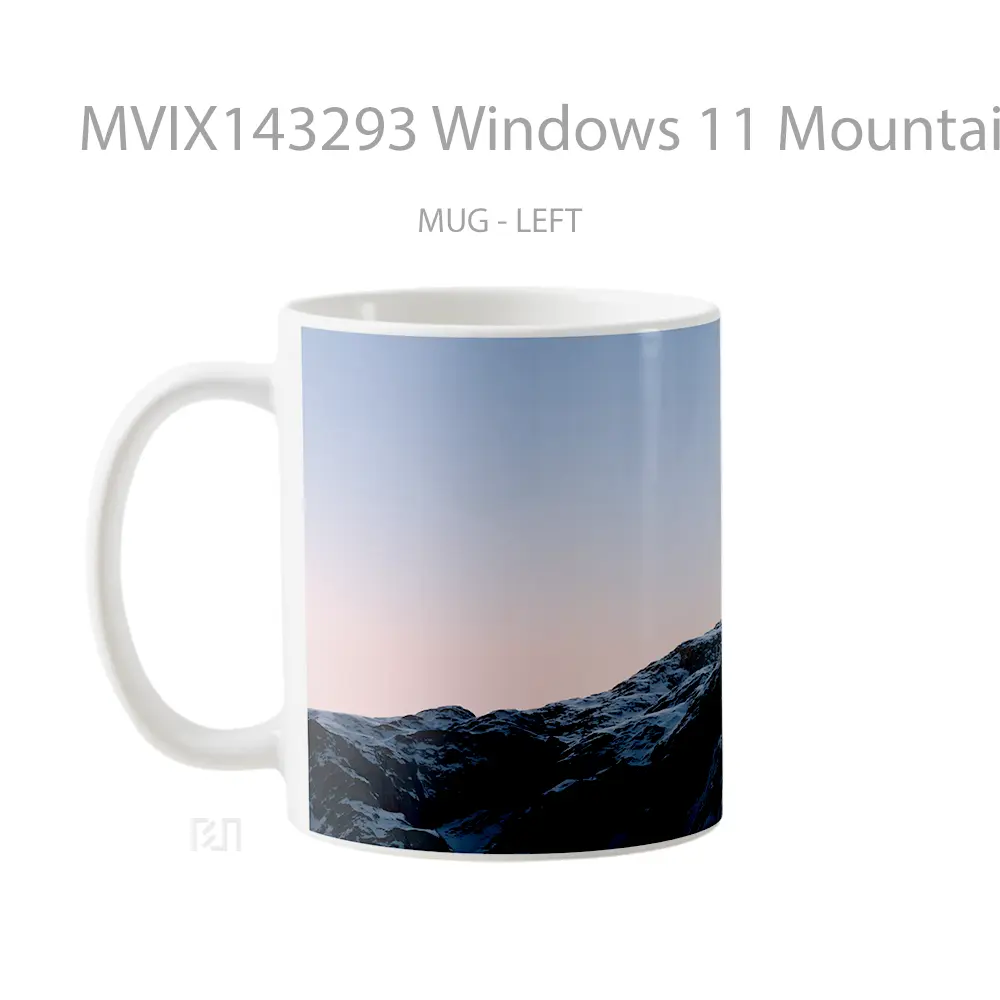 Mug Windows 11 Mountain Microsoft Gelas Pemandangan Alam - All-side / Desain