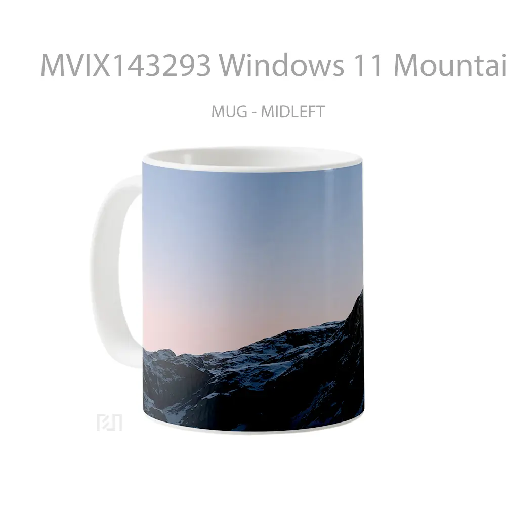 Mug Windows 11 Mountain Microsoft Gelas Pemandangan Alam - All-side / Desain