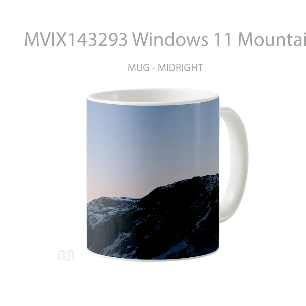 Mug Windows 11 Mountain Microsoft Gelas Pemandangan Alam - All-side / Desain