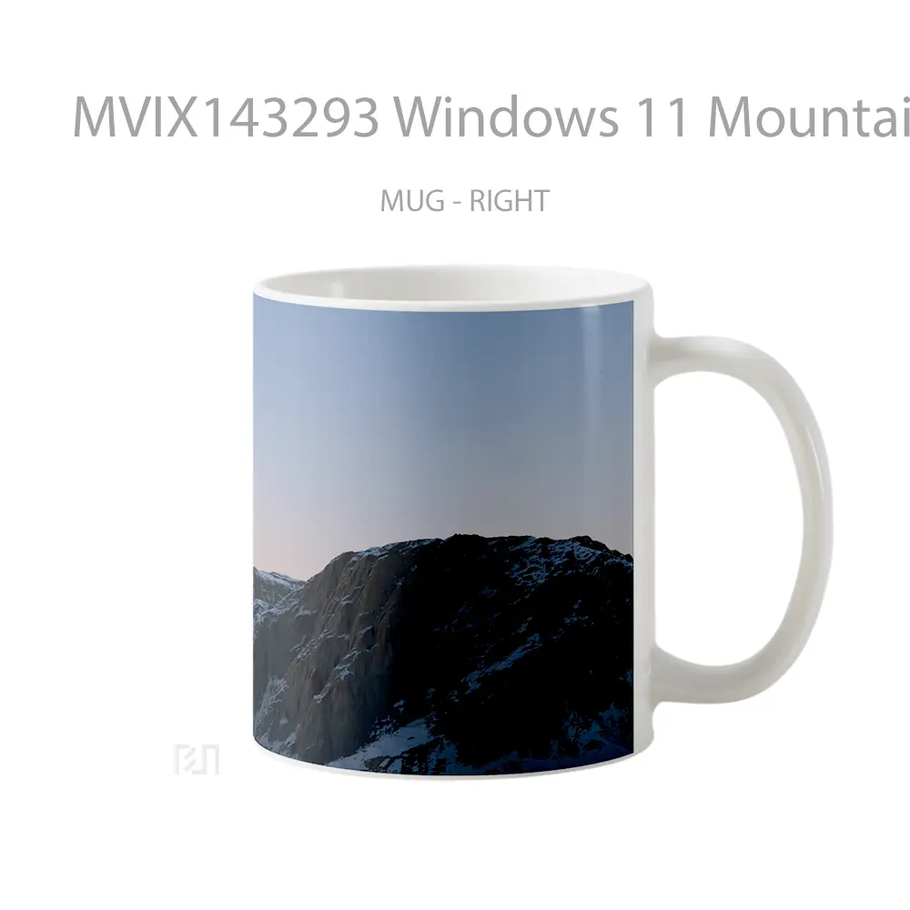 Mug Windows 11 Mountain Microsoft Gelas Pemandangan Alam - All-side / Desain