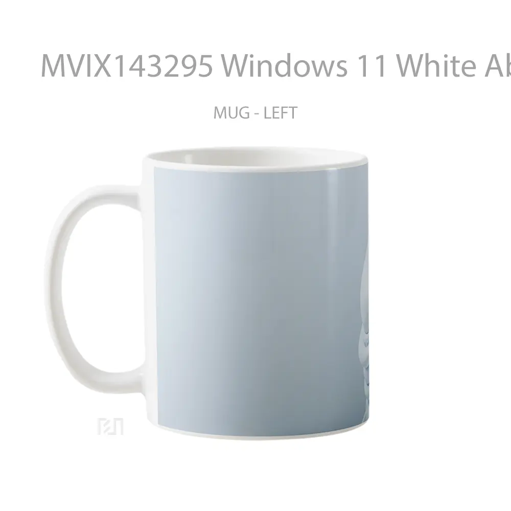 Mug Windows 11 White Abstract Background Gelas Keramik Unik - All-side / Desain
