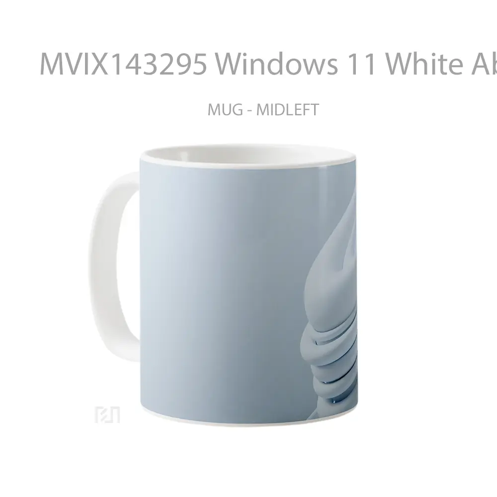 Mug Windows 11 White Abstract Background Gelas Keramik Unik - All-side / Desain