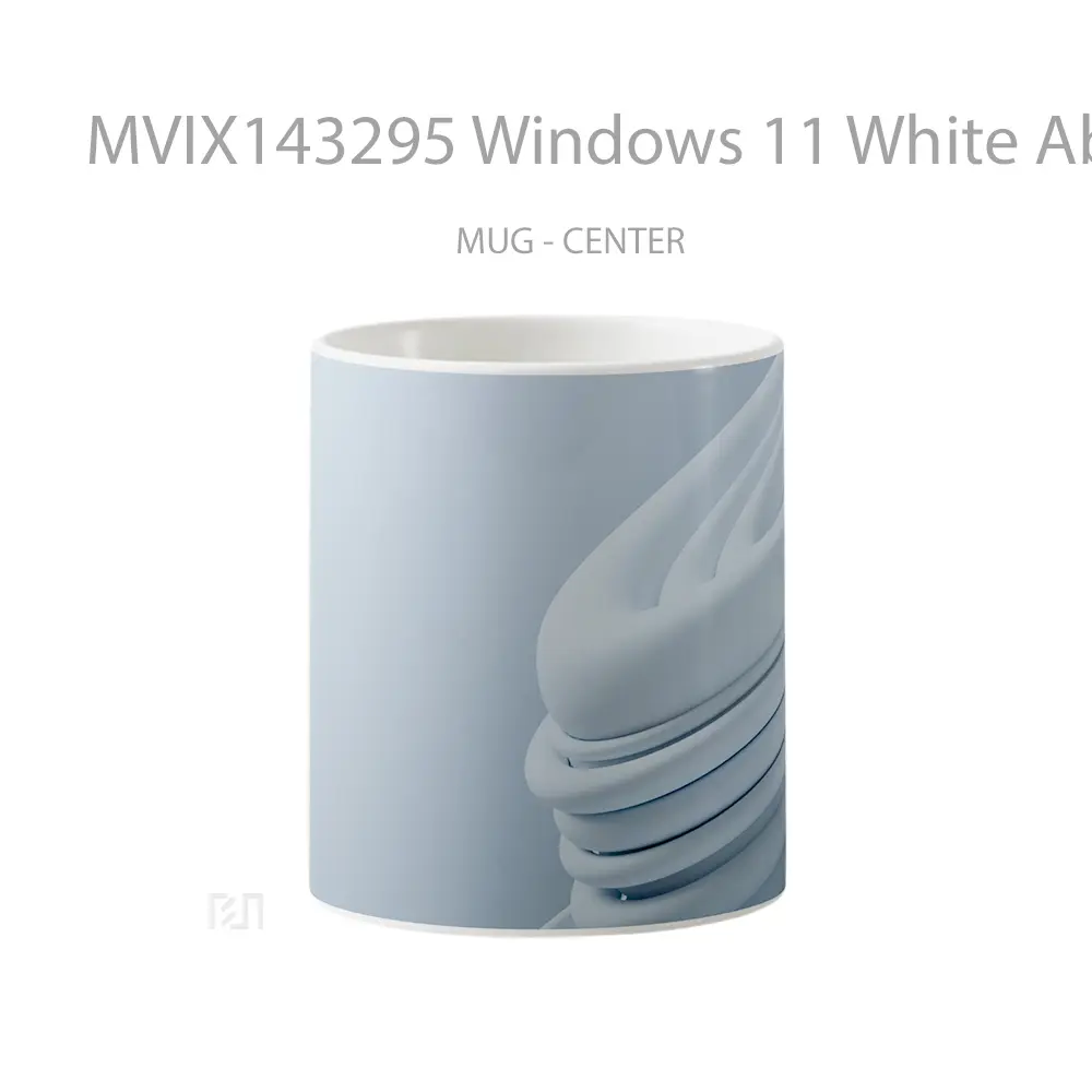 Mug Windows 11 White Abstract Background Gelas Keramik Unik