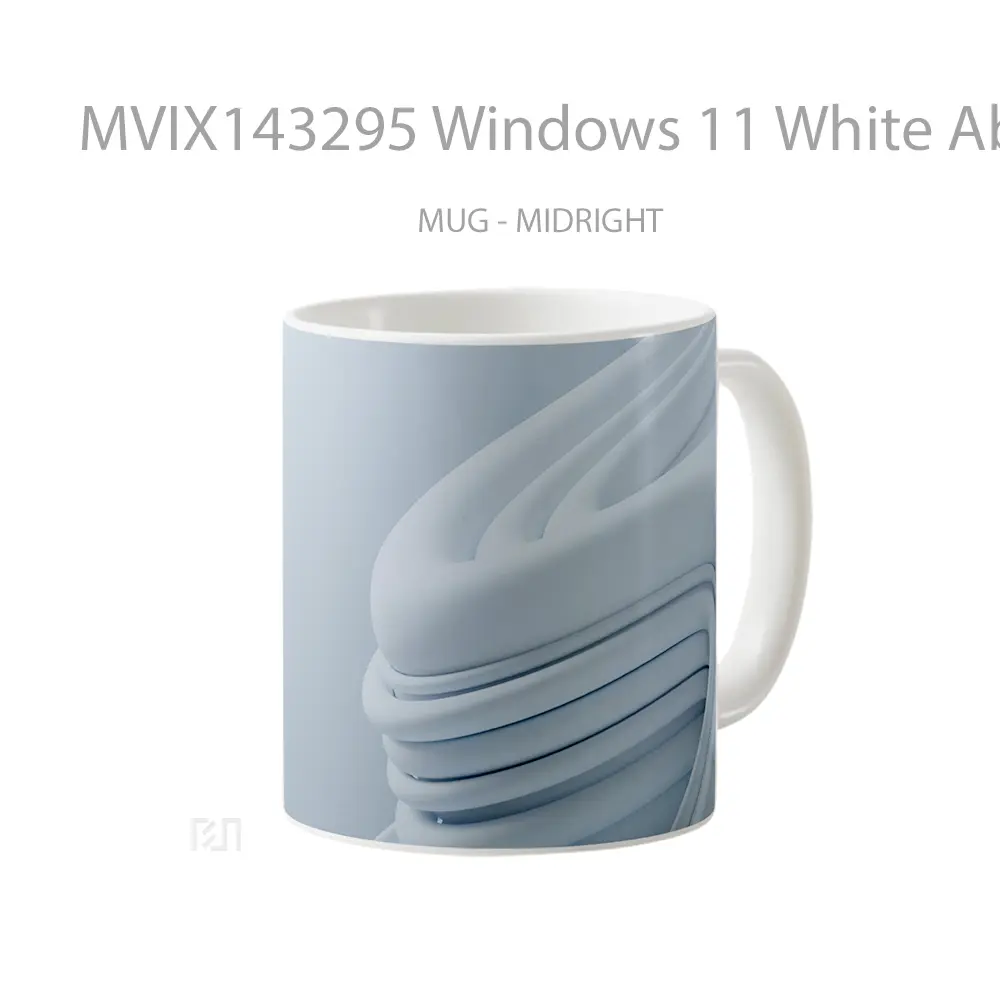 Mug Windows 11 White Abstract Background Gelas Keramik Unik - All-side / Desain