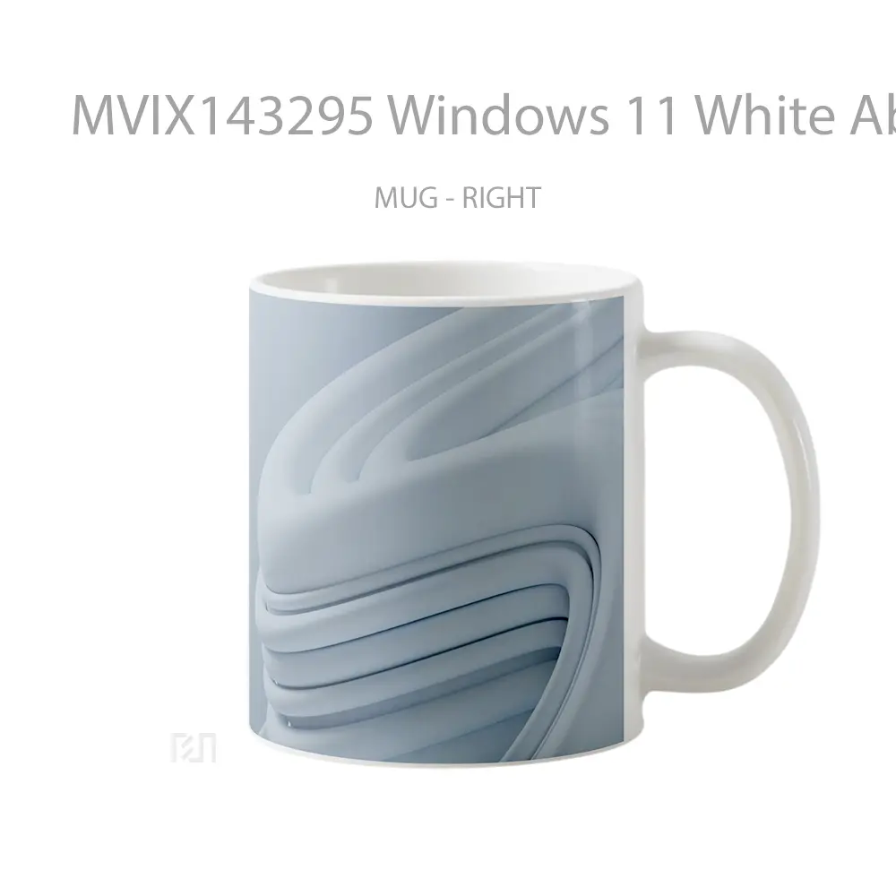 Mug Windows 11 White Abstract Background Gelas Keramik Unik - All-side / Desain