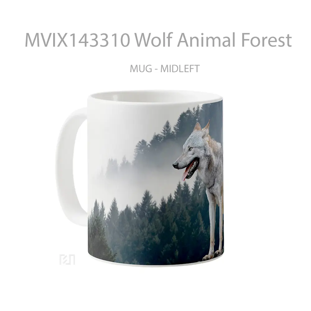 Mug Wolf Animal Forest Gelas Hewan Lucu - All-side / Desain
