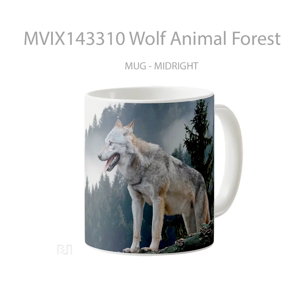 Mug Wolf Animal Forest Gelas Hewan Lucu - All-side / Desain