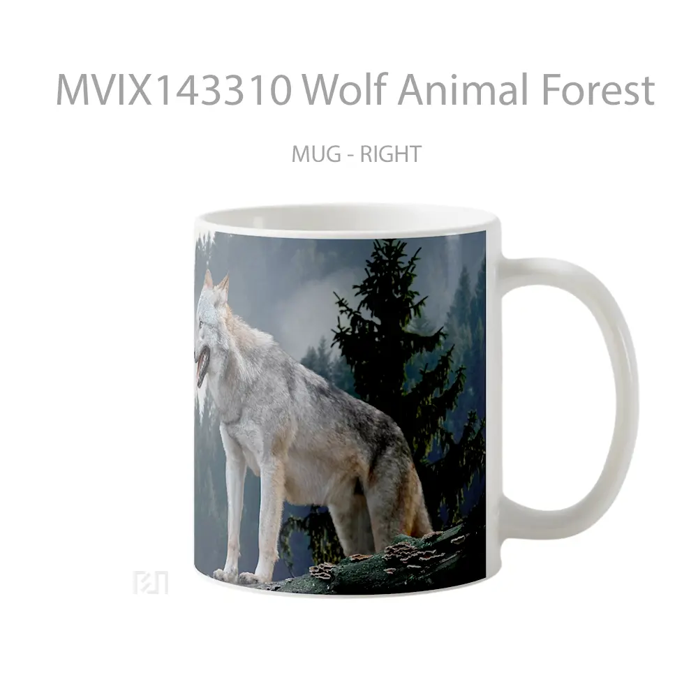Mug Wolf Animal Forest Gelas Hewan Lucu - All-side / Desain