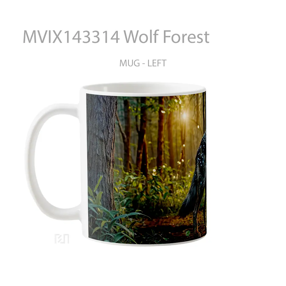 Mug Wolf Forest Gelas Hewan Lucu - All-side / Desain