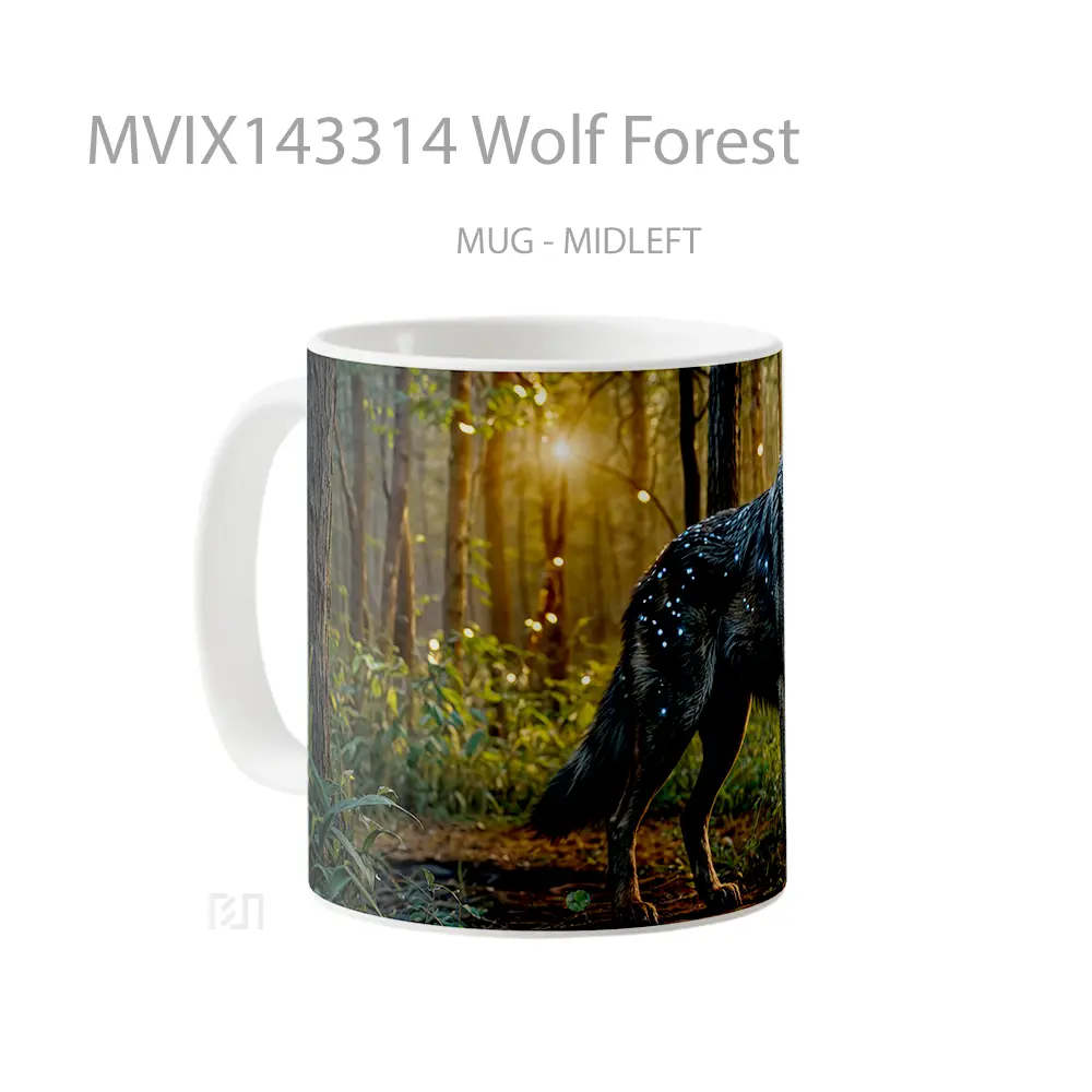 Mug Wolf Forest Gelas Hewan Lucu - All-side / Desain