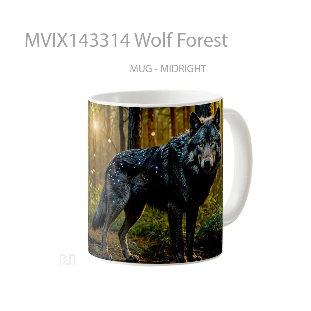 Mug Wolf Forest Gelas Hewan Lucu - All-side / Desain