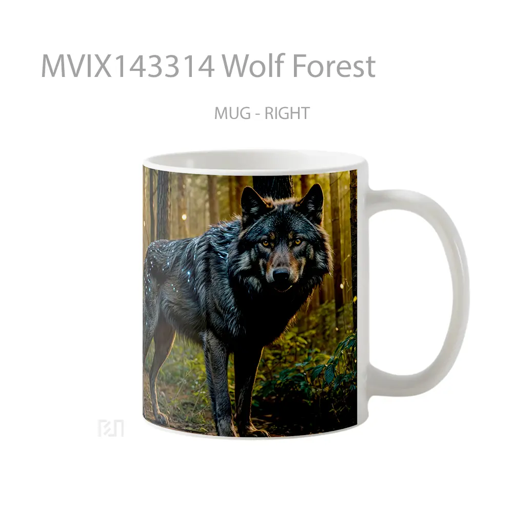 Mug Wolf Forest Gelas Hewan Lucu - All-side / Desain