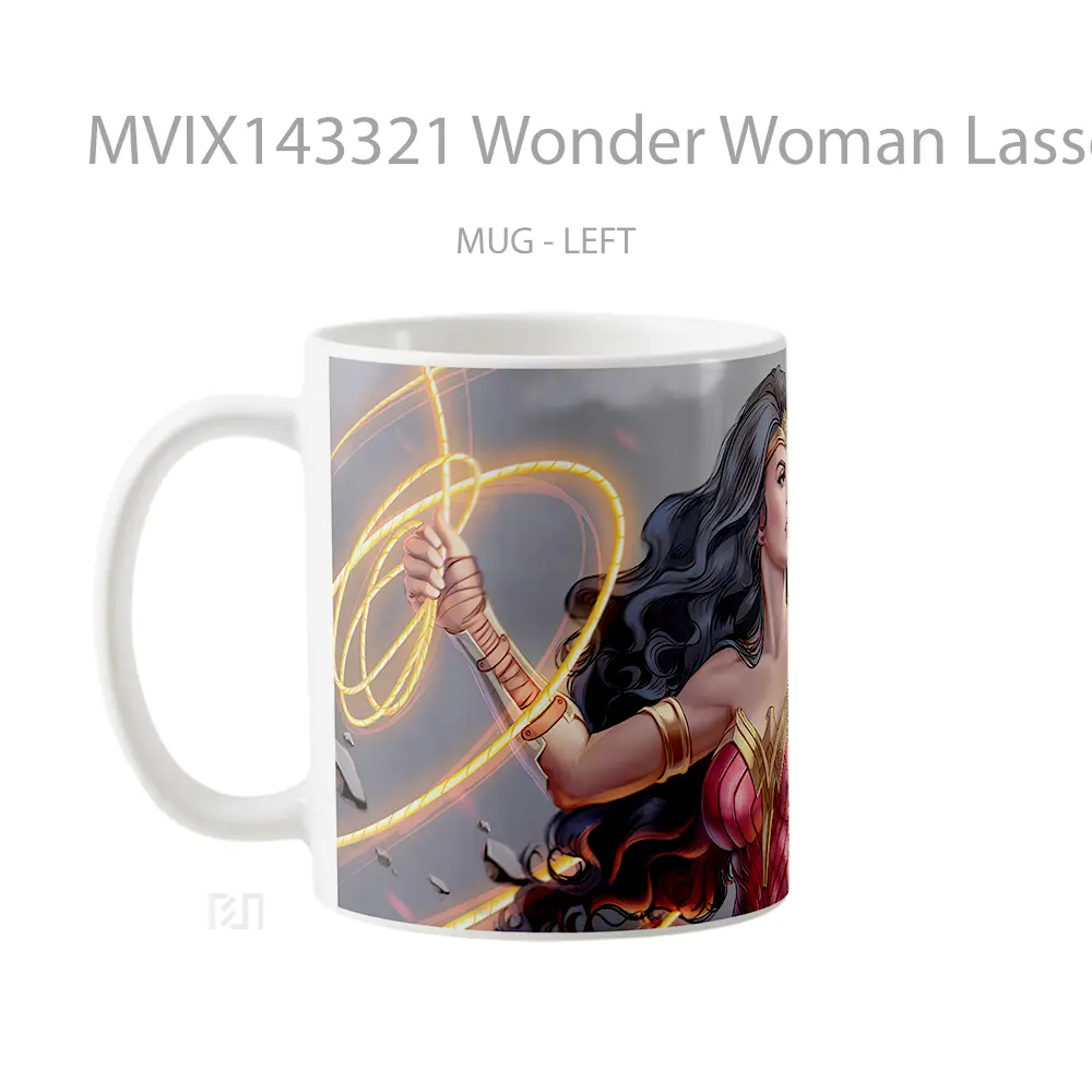 Mug Wonder Woman Lasso Of Truth Shield Dc Gelas Superhero - All-side / Desain