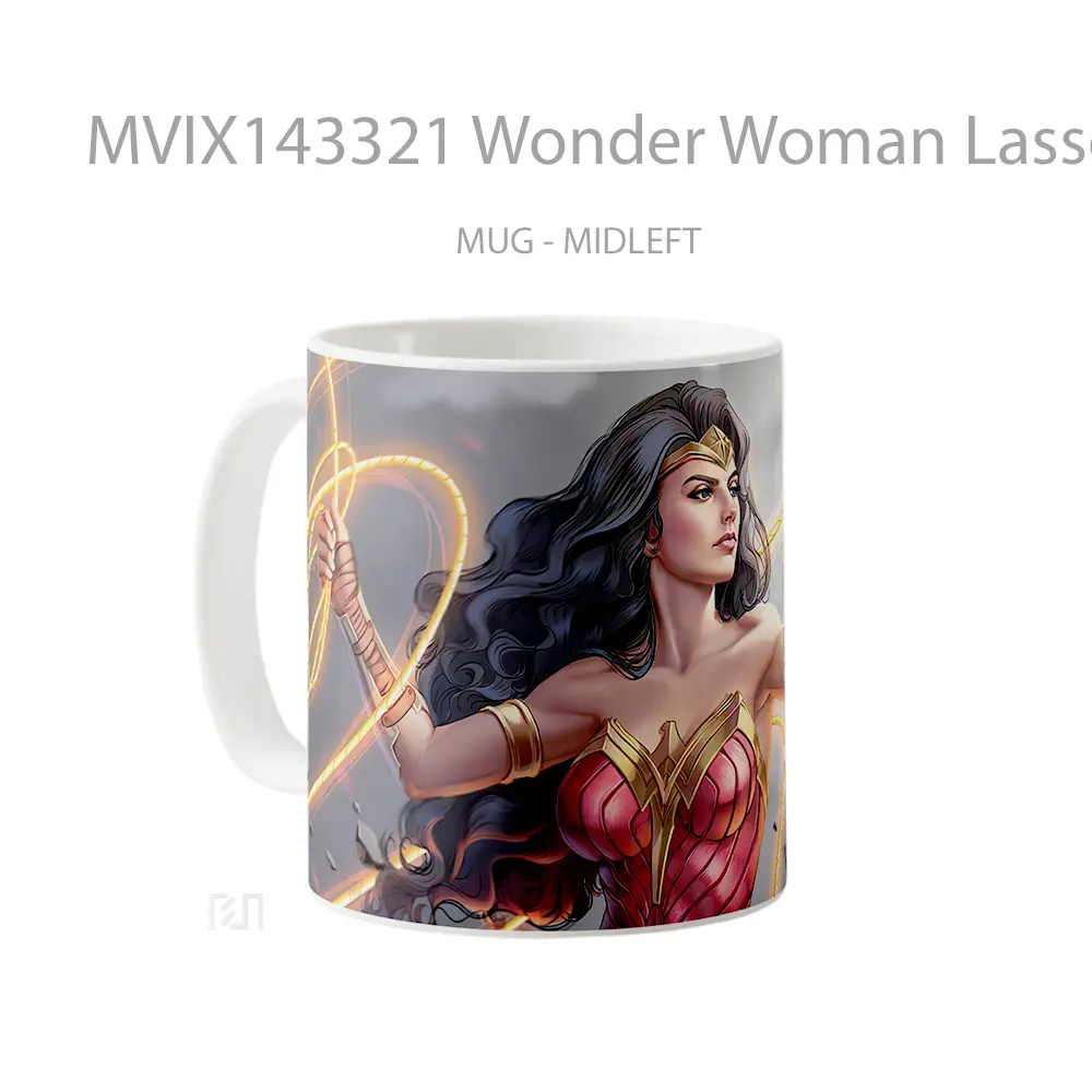 Mug Wonder Woman Lasso Of Truth Shield Dc Gelas Superhero - All-side / Desain