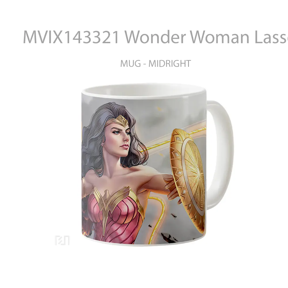 Mug Wonder Woman Lasso Of Truth Shield Dc Gelas Superhero - All-side / Desain