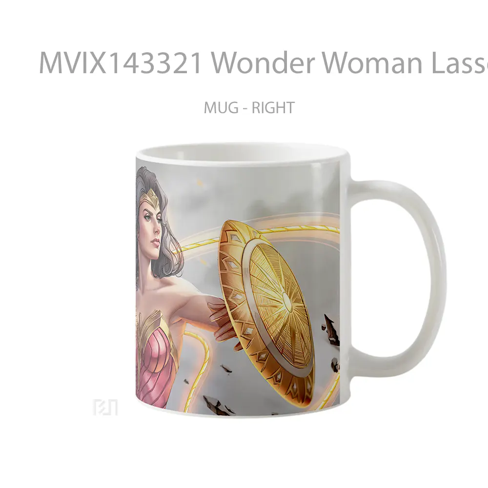Mug Wonder Woman Lasso Of Truth Shield Dc Gelas Superhero - All-side / Desain