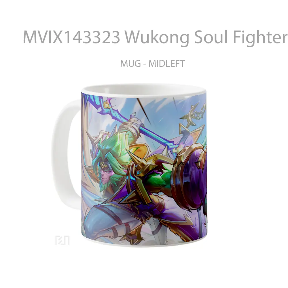 Mug Wukong Soul Fighter Skin Lol Wild Rift Splash Art Cangkir Gamer - All-side / Desain