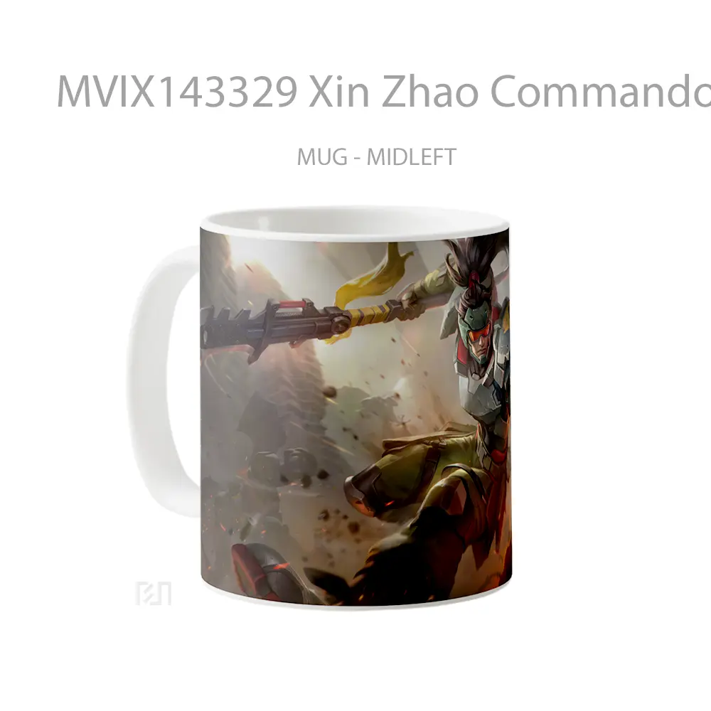 Mug Xin Zhao Commando Skin Lol Rework Splash Art Cangkir Gamer - All-side / Desain