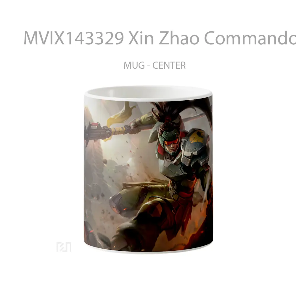 Mug Xin Zhao Commando Skin Lol Rework Splash Art Cangkir Gamer
