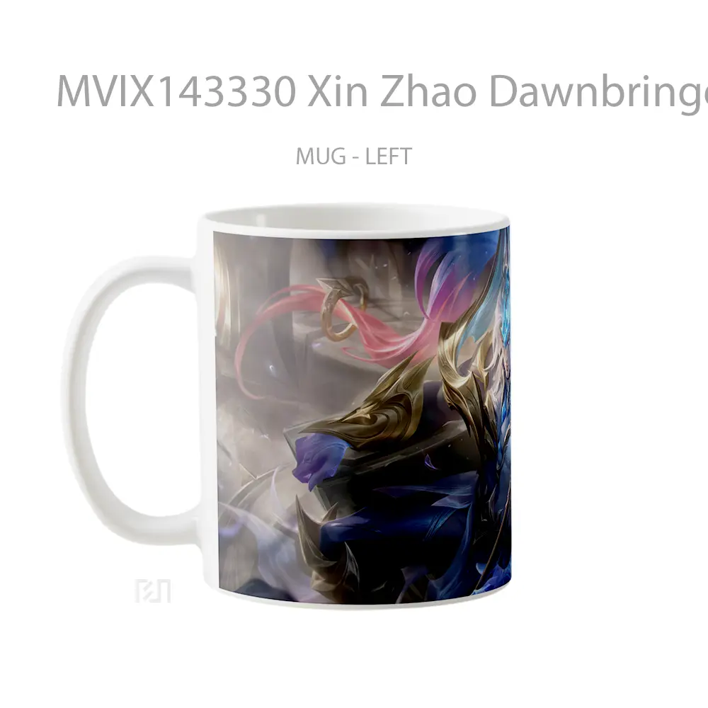 Mug Xin Zhao Dawnbringer Skin Lol Wild Rift Splash Art Cangkir Gamer - All-side / Desain
