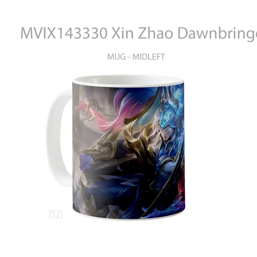 Mug Xin Zhao Dawnbringer Skin Lol Wild Rift Splash Art Cangkir Gamer - All-side / Desain
