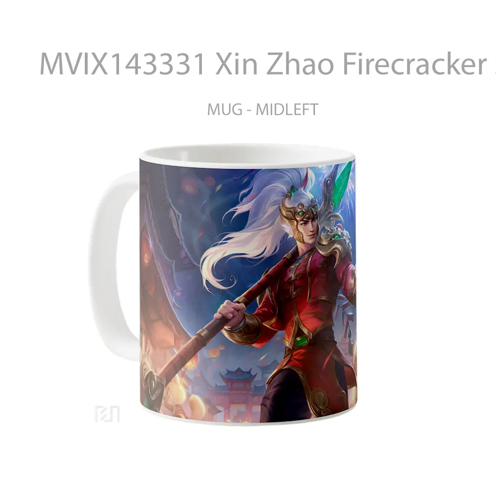 Mug Xin Zhao Firecracker Skin Lol Rework Splash Art Cangkir Gamer - All-side / Desain