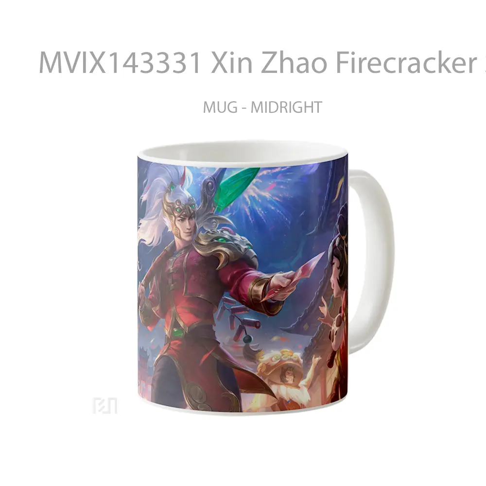 Mug Xin Zhao Firecracker Skin Lol Rework Splash Art Cangkir Gamer - All-side / Desain
