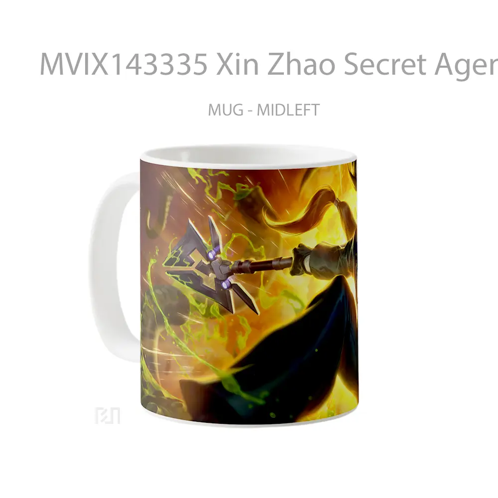 Mug Xin Zhao Secret Agent Skin Lol Rework Splash Art Cangkir Gamer - All-side / Desain