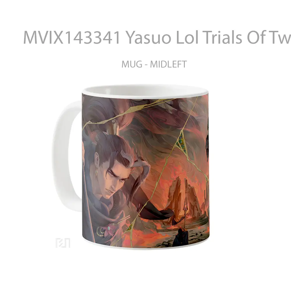 Mug Yasuo Lol Trials Of Twilight Cangkir Gamer - All-side / Desain