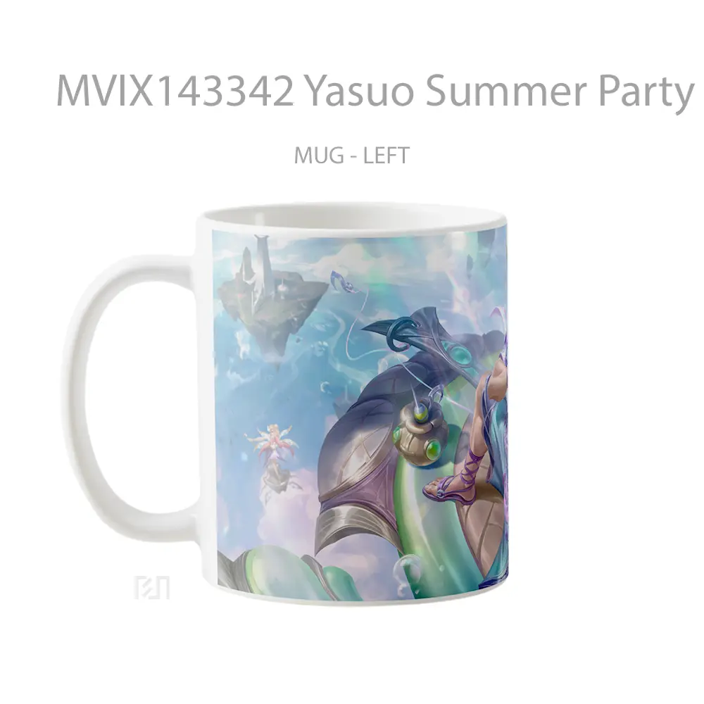 Mug Yasuo Summer Party Exquisite Edition Skin Lol Wild Rift Splash Art Cangkir Gamer - All-side / Desain