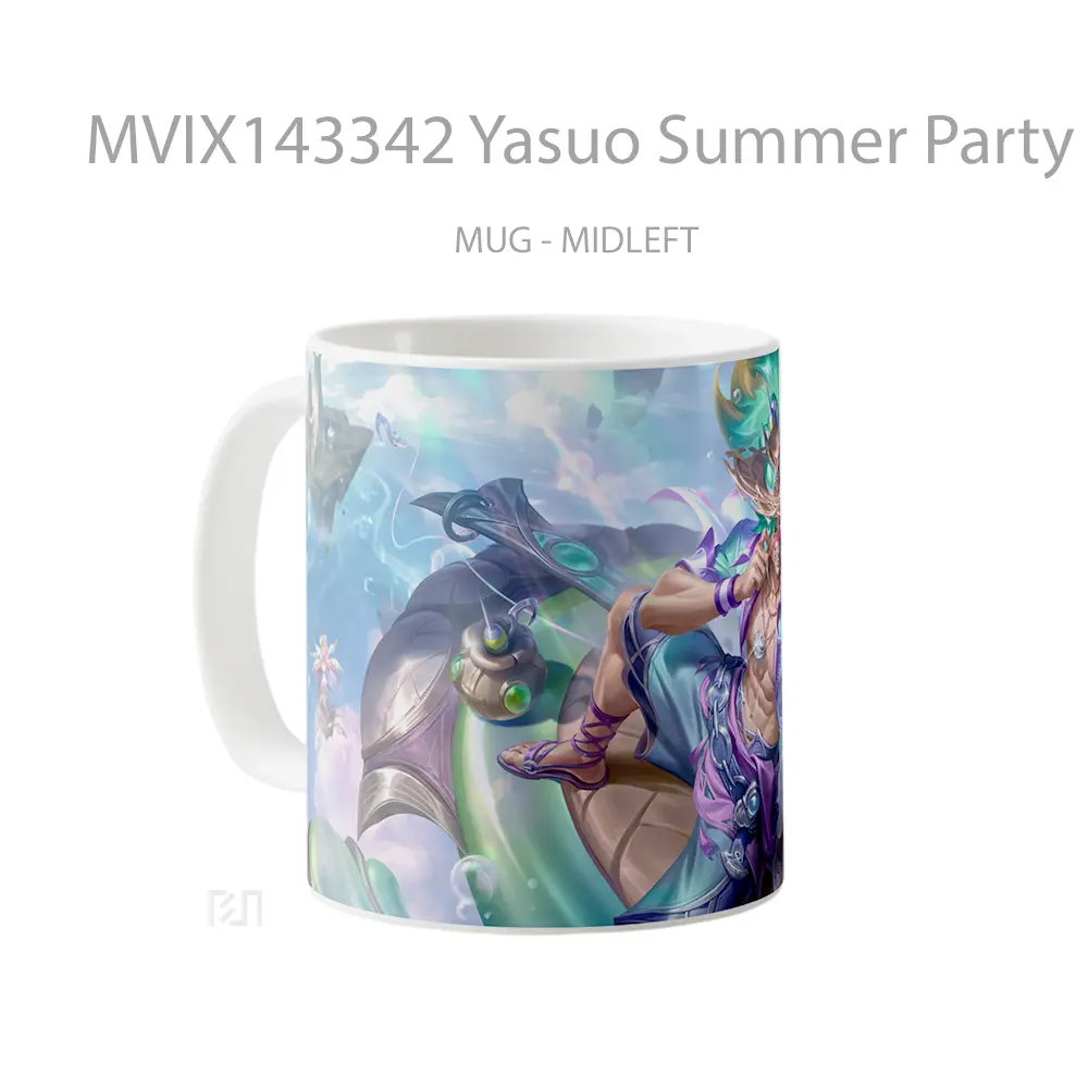 Mug Yasuo Summer Party Exquisite Edition Skin Lol Wild Rift Splash Art Cangkir Gamer - All-side / Desain