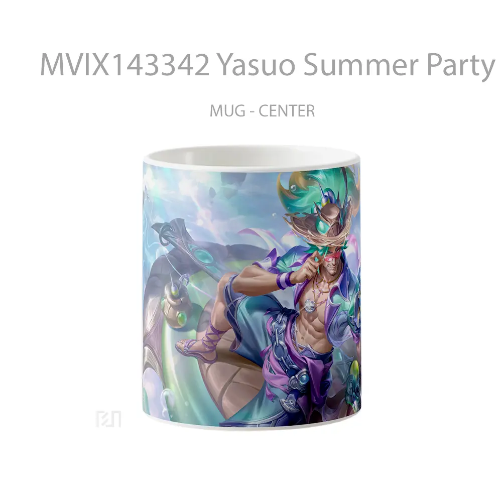 Mug Yasuo Summer Party Exquisite Edition Skin Lol Wild Rift Splash Art Cangkir Gamer