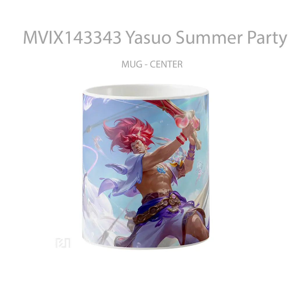 Mug Yasuo Summer Party Skin Lol Wild Rift Splash Art Cangkir Gamer