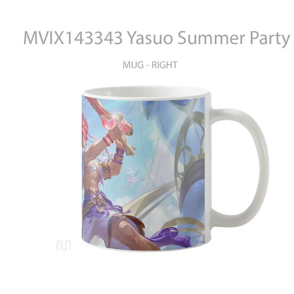 Mug Yasuo Summer Party Skin Lol Wild Rift Splash Art Cangkir Gamer - All-side / Desain