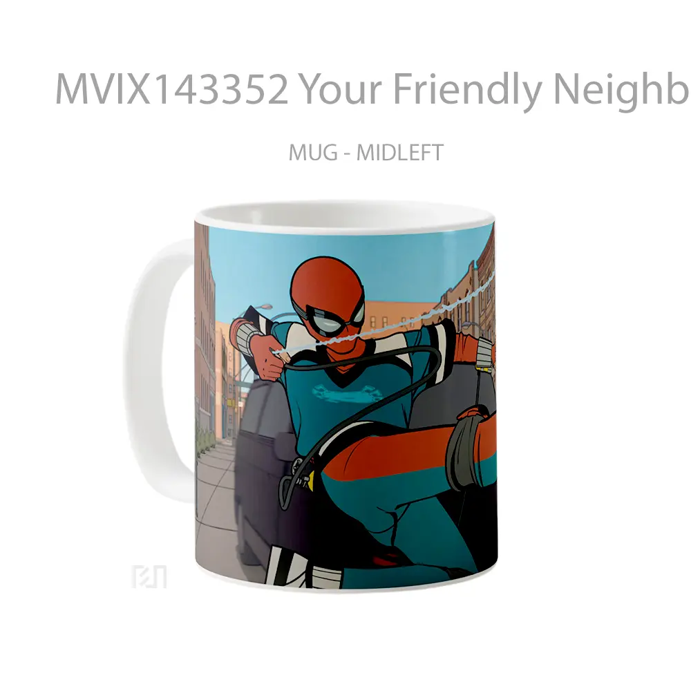 Mug Your Friendly Neighborhood Spider Man Gelas Keramik Unik - All-side / Desain