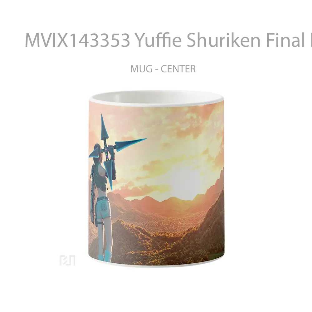 Mug Yuffie Shuriken Final Fantasy 7 Remake Rebirth Gelas Keramik Unik