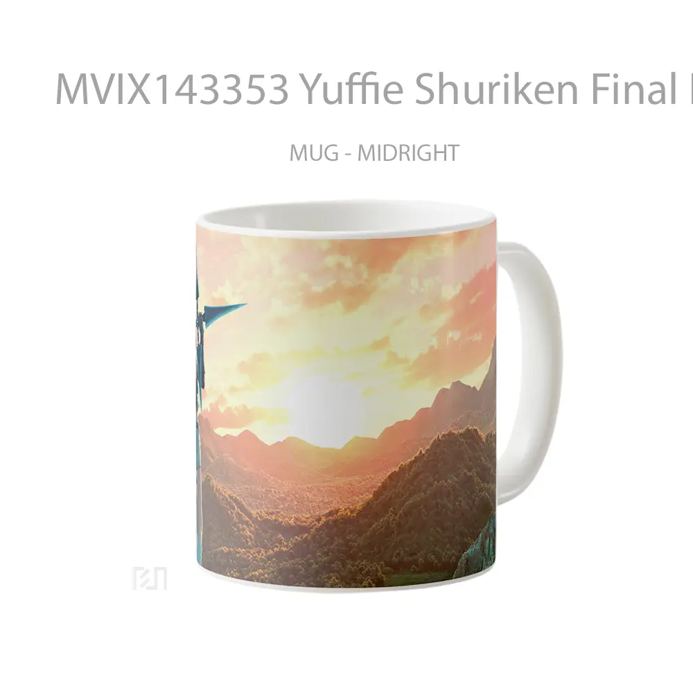 Mug Yuffie Shuriken Final Fantasy 7 Remake Rebirth Gelas Keramik Unik - All-side / Desain