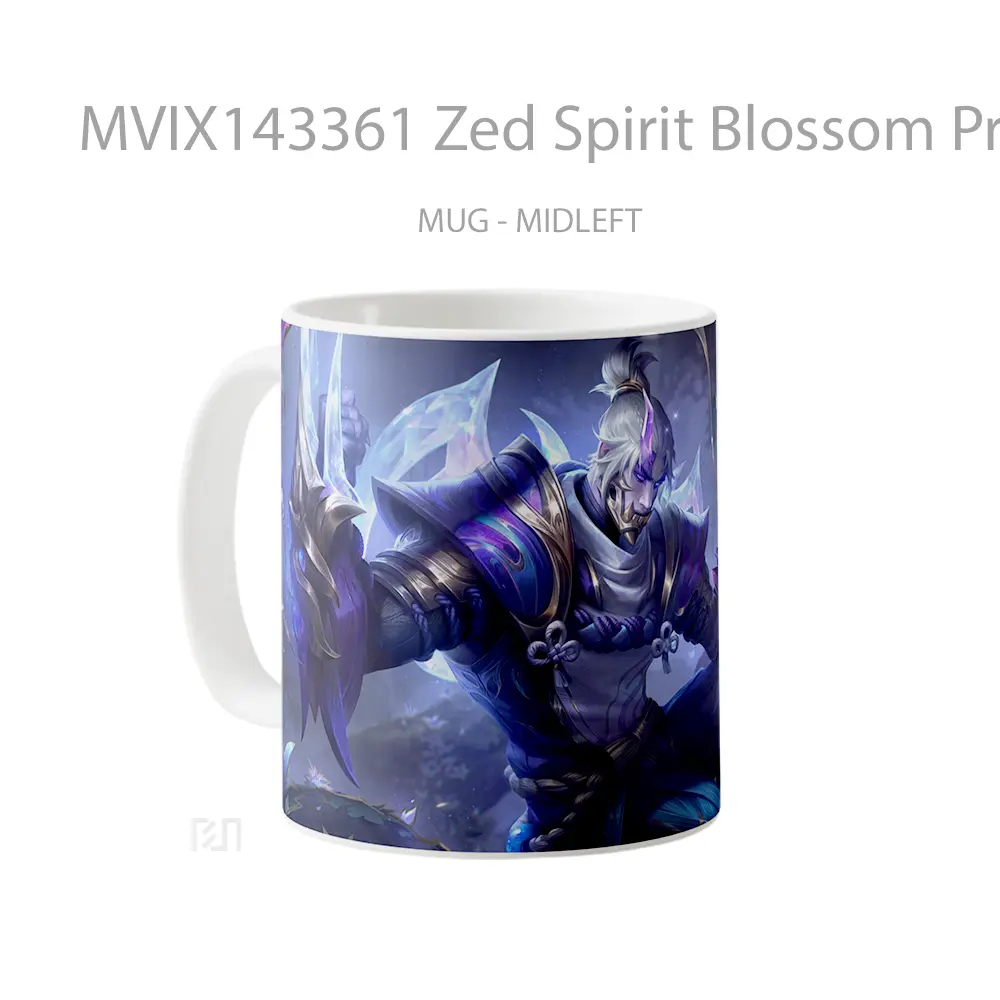 Mug Zed Spirit Blossom Prestige Skin Lol Splash Art Cangkir Gamer - All-side / Desain