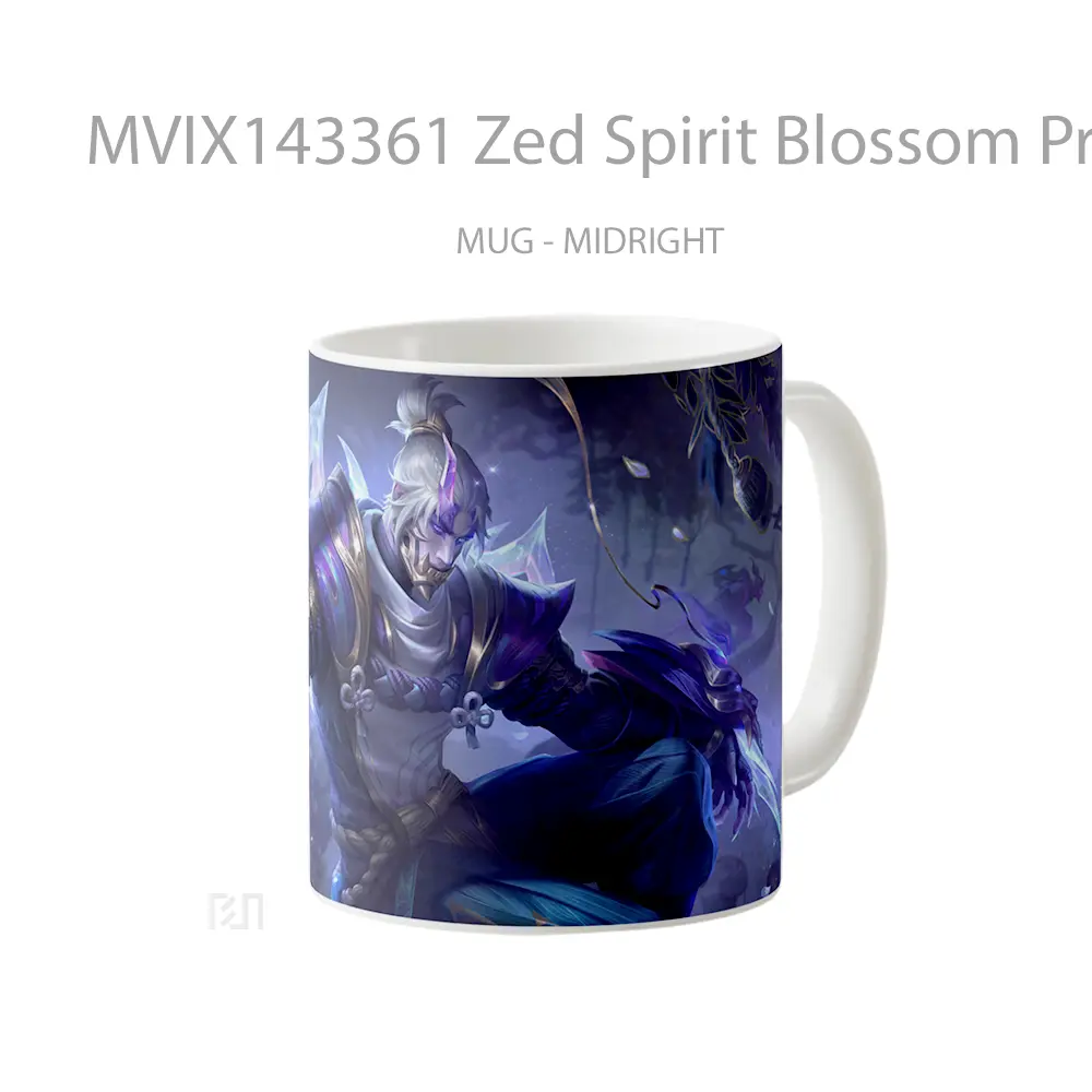 Mug Zed Spirit Blossom Prestige Skin Lol Splash Art Cangkir Gamer - All-side / Desain