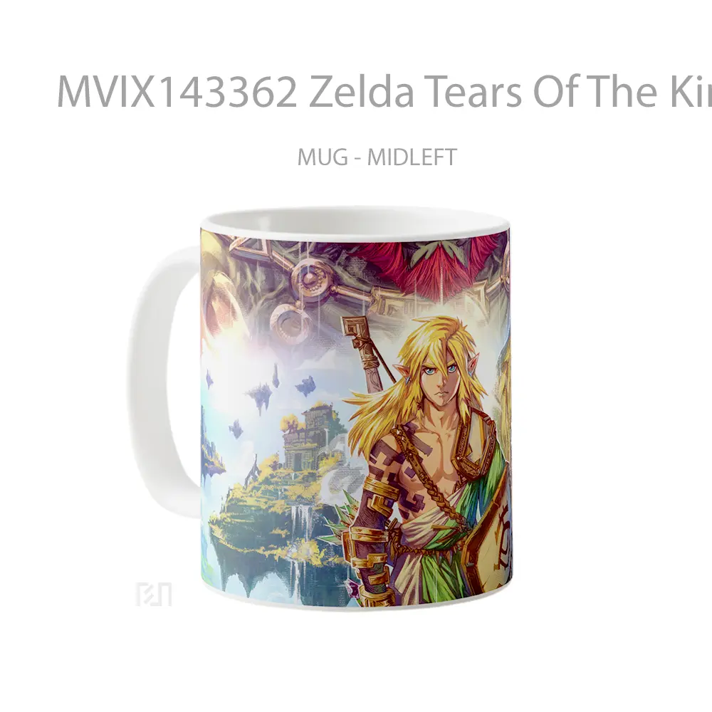 Mug Zelda Tears Of The Kingdom Game Art Cangkir Gamer - All-side / Desain