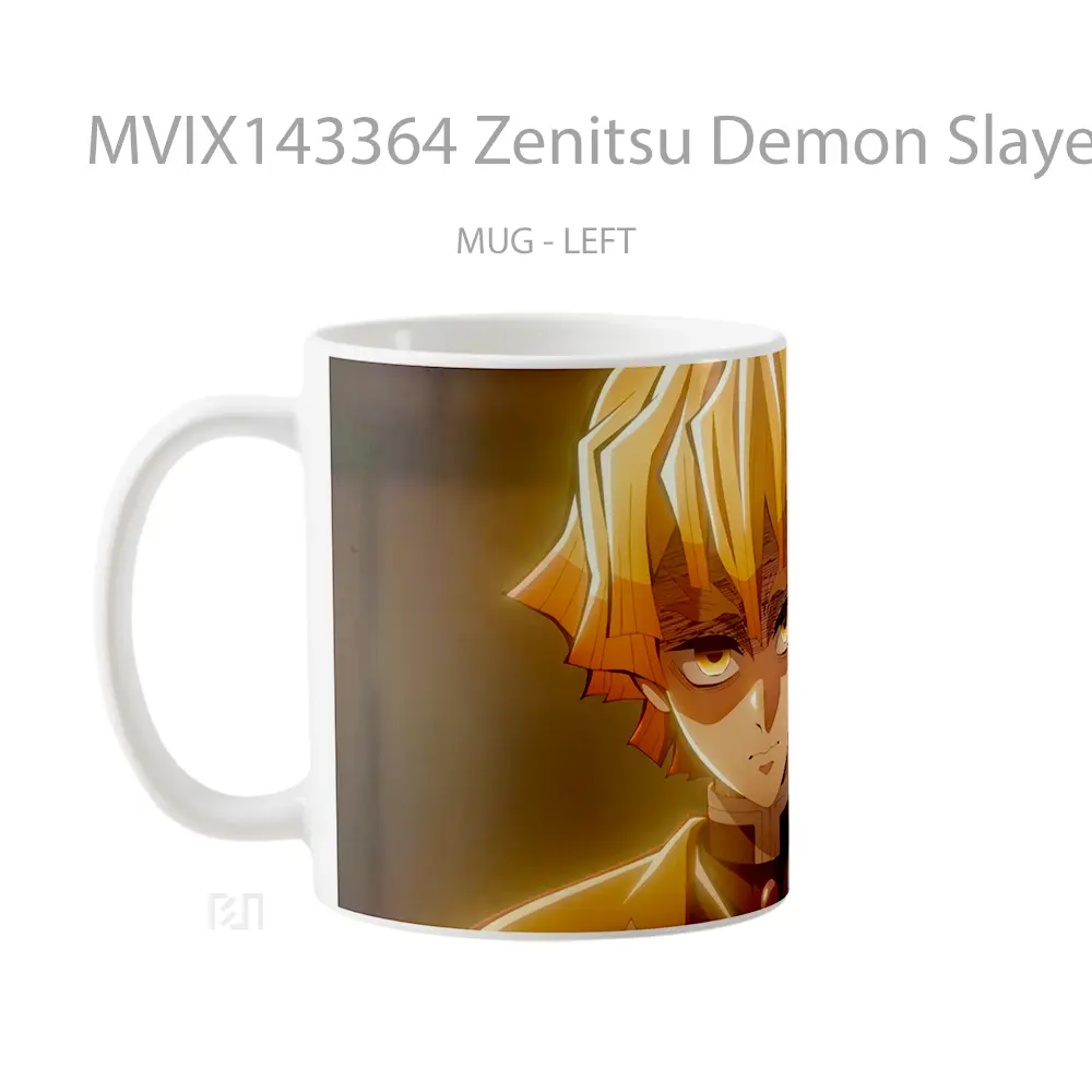 Mug Zenitsu Demon Slayer Infinity Castle Gelas Keramik Unik - All-side / Desain