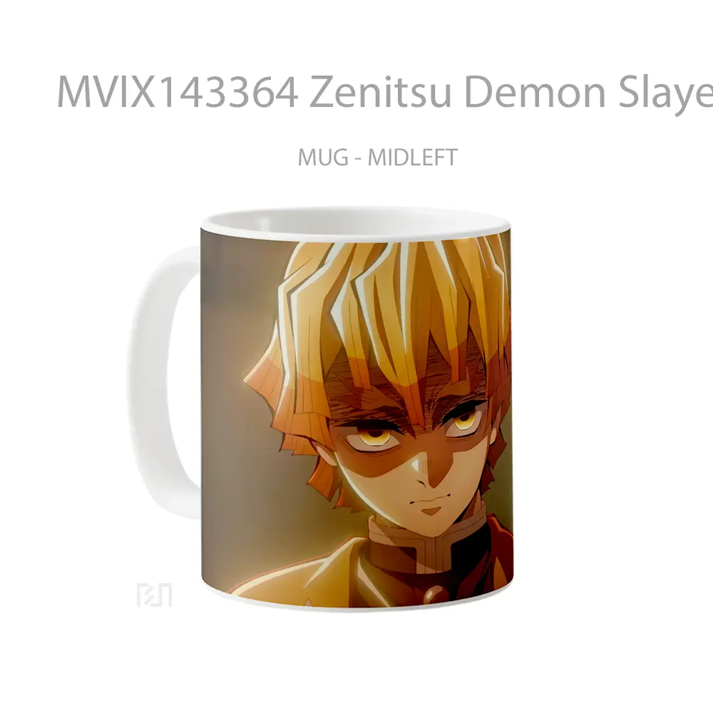Mug Zenitsu Demon Slayer Infinity Castle Gelas Keramik Unik - All-side / Desain