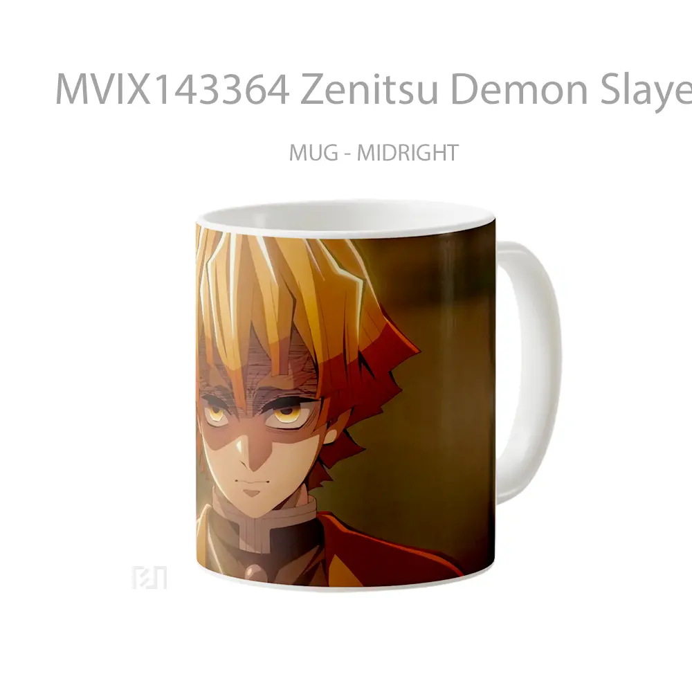Mug Zenitsu Demon Slayer Infinity Castle Gelas Keramik Unik - All-side / Desain
