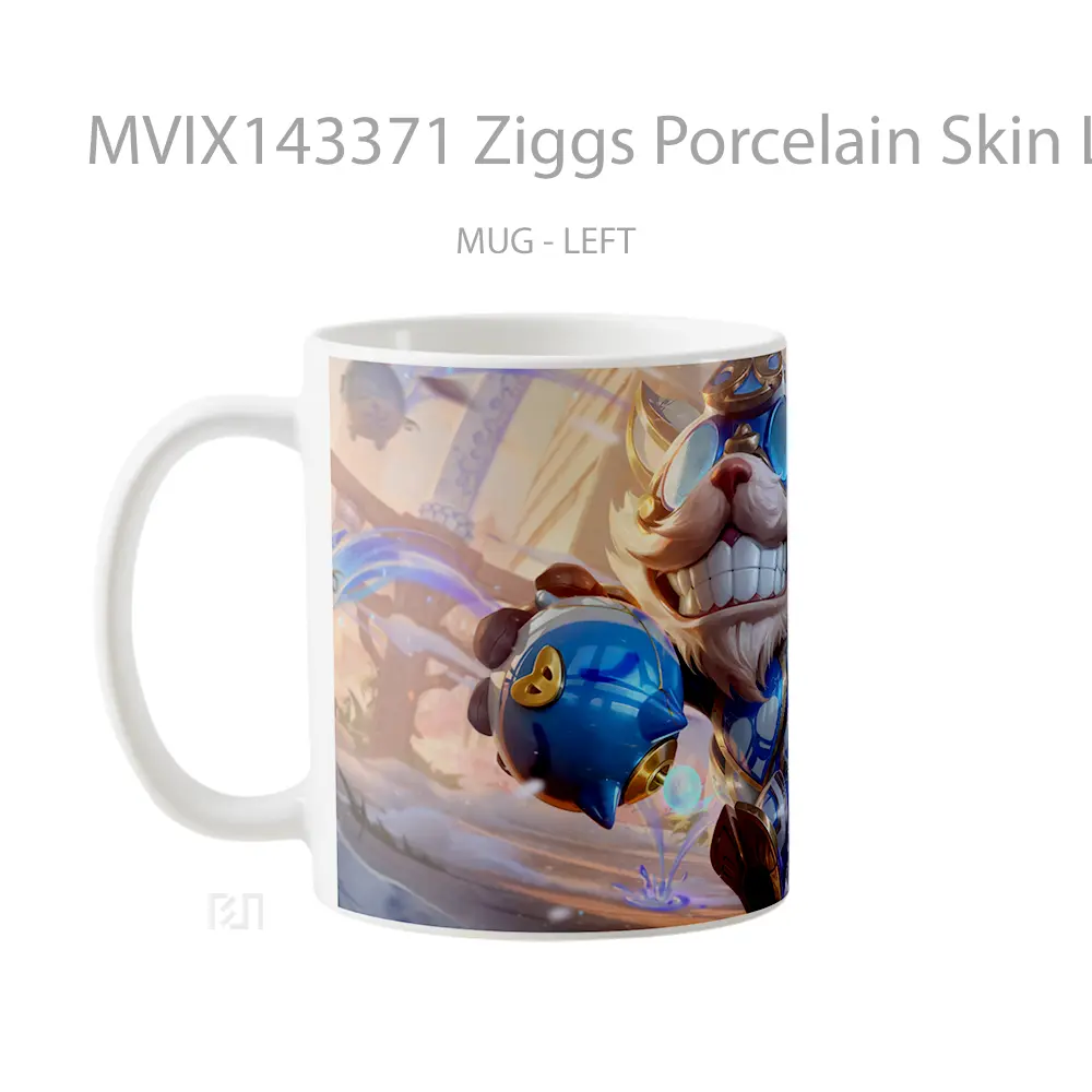 Mug Ziggs Porcelain Skin Lol Wild Rift Splash Art Cangkir Gamer - All-side / Desain