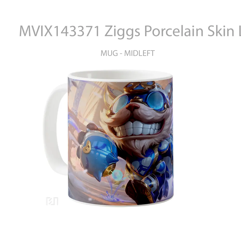 Mug Ziggs Porcelain Skin Lol Wild Rift Splash Art Cangkir Gamer - All-side / Desain