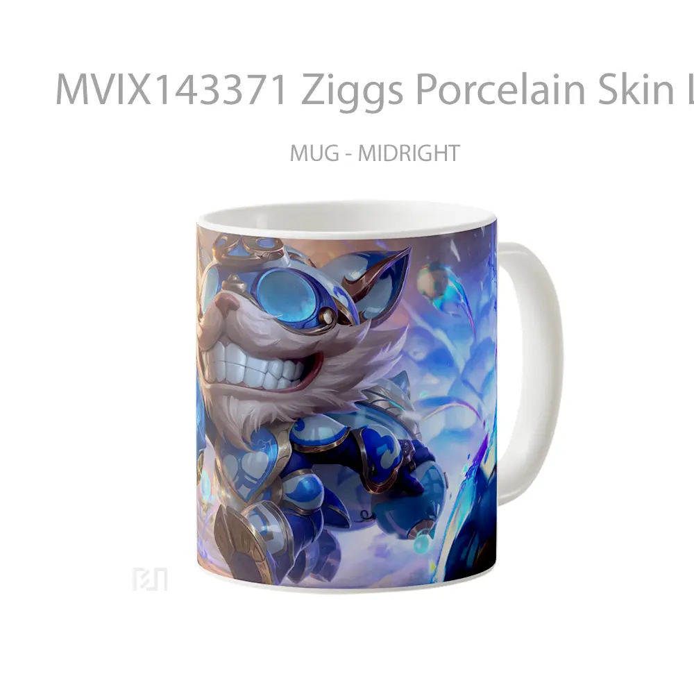 Mug Ziggs Porcelain Skin Lol Wild Rift Splash Art Cangkir Gamer - All-side / Desain