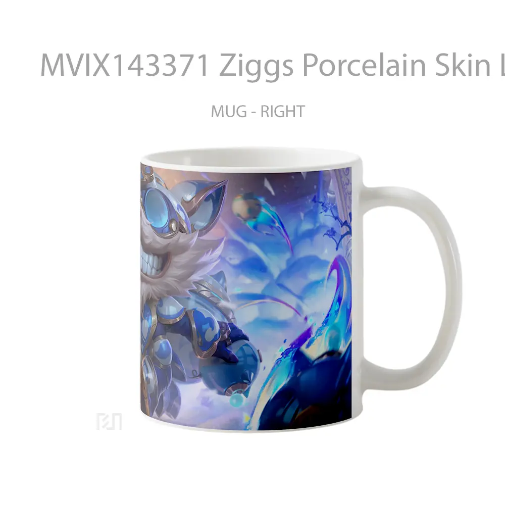 Mug Ziggs Porcelain Skin Lol Wild Rift Splash Art Cangkir Gamer - All-side / Desain