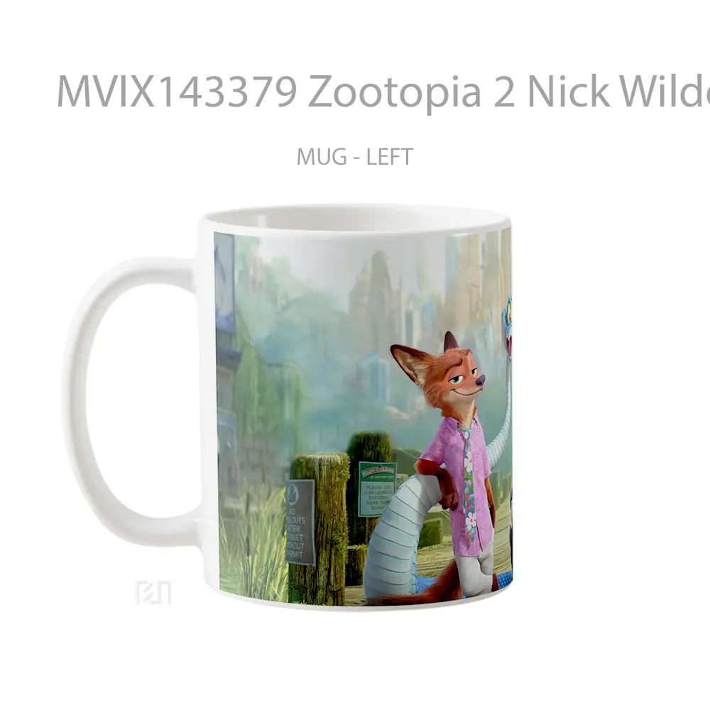 Mug Zootopia 2 Nick Wilde Judy Hopps Snake Gelas Keramik Unik - All-side / Desain