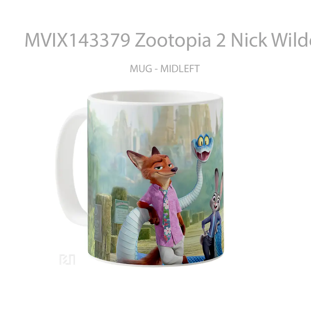 Mug Zootopia 2 Nick Wilde Judy Hopps Snake Gelas Keramik Unik - All-side / Desain