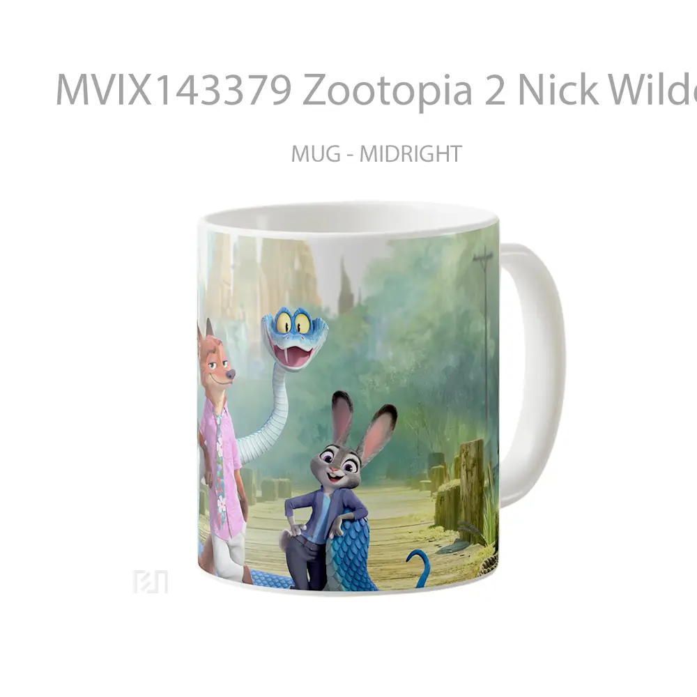 Mug Zootopia 2 Nick Wilde Judy Hopps Snake Gelas Keramik Unik - All-side / Desain